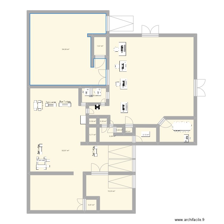 plan dossier pro. Plan de 14 pièces et 114 m2