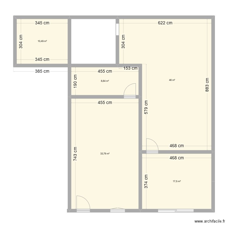 uciani. Plan de 5 pièces et 116 m2