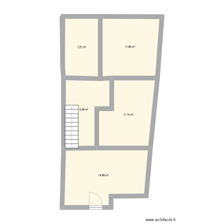 Maison. Plan de 5 pièces et 53 m2