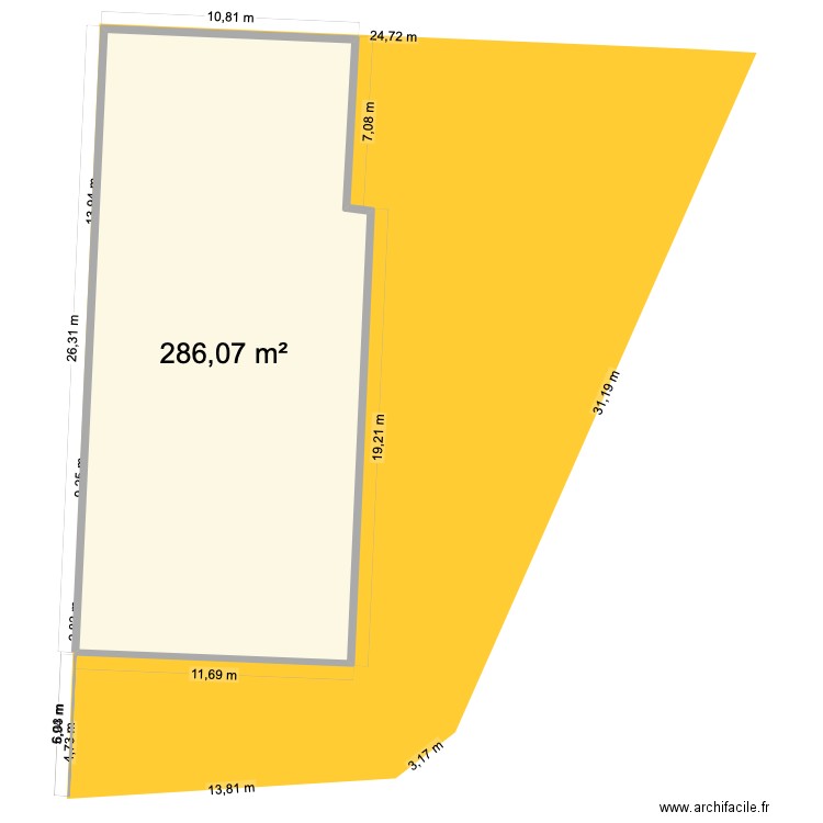 Resto. Plan de 1 pièce et 286 m2