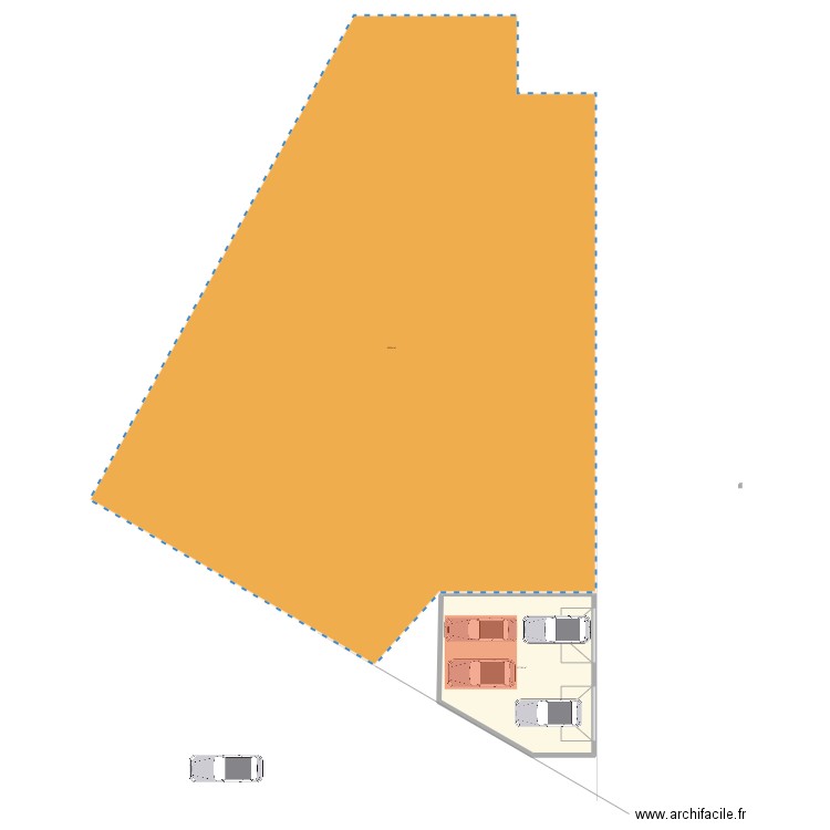 hyp 1 bis. Plan de 1 pièce et 88 m2