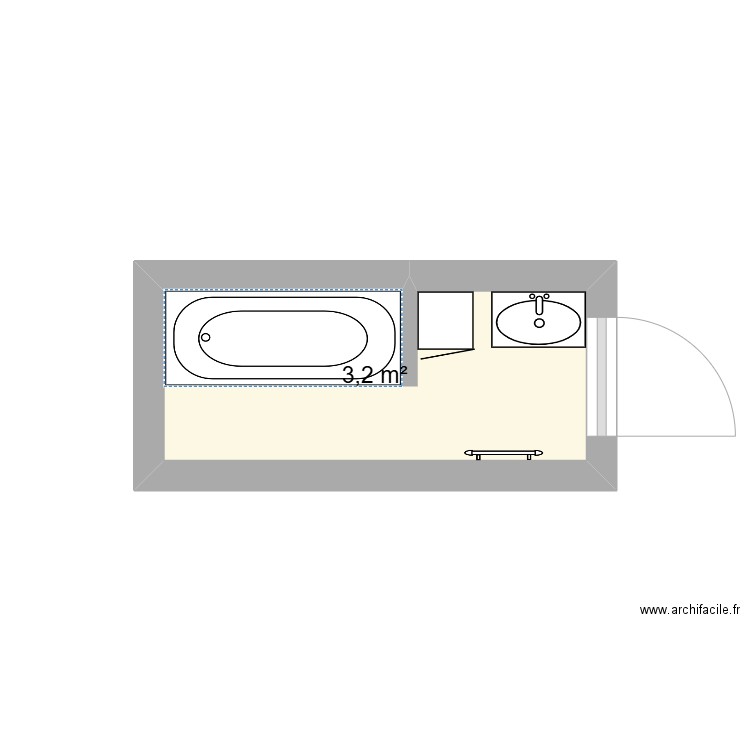 salle de bain 20. Plan de 1 pièce et 3 m2