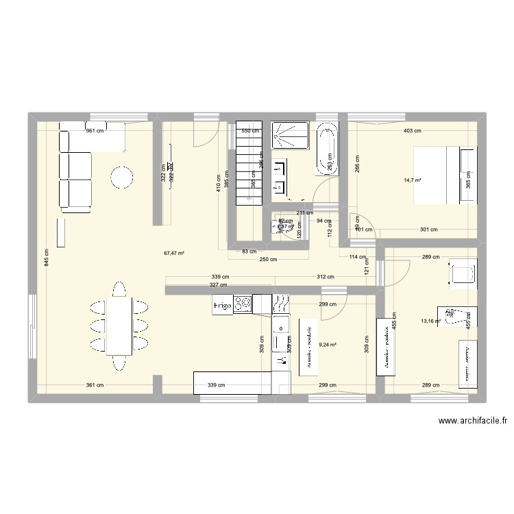 maison. Plan de 5 pièces et 105 m2