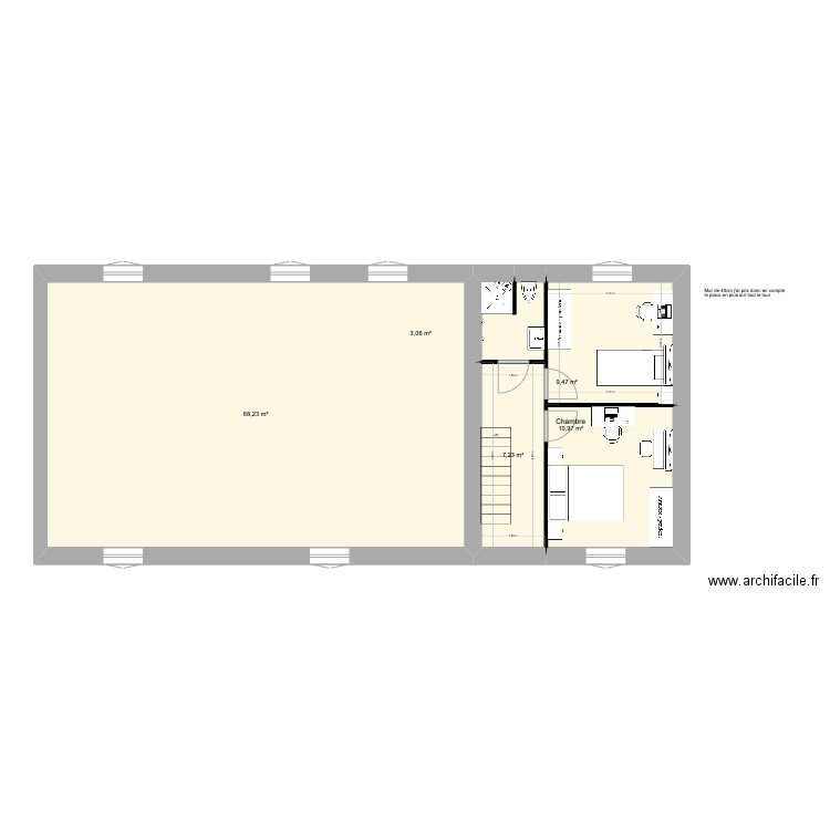 festigny VENTE 1 étage. Plan de 5 pièces et 99 m2