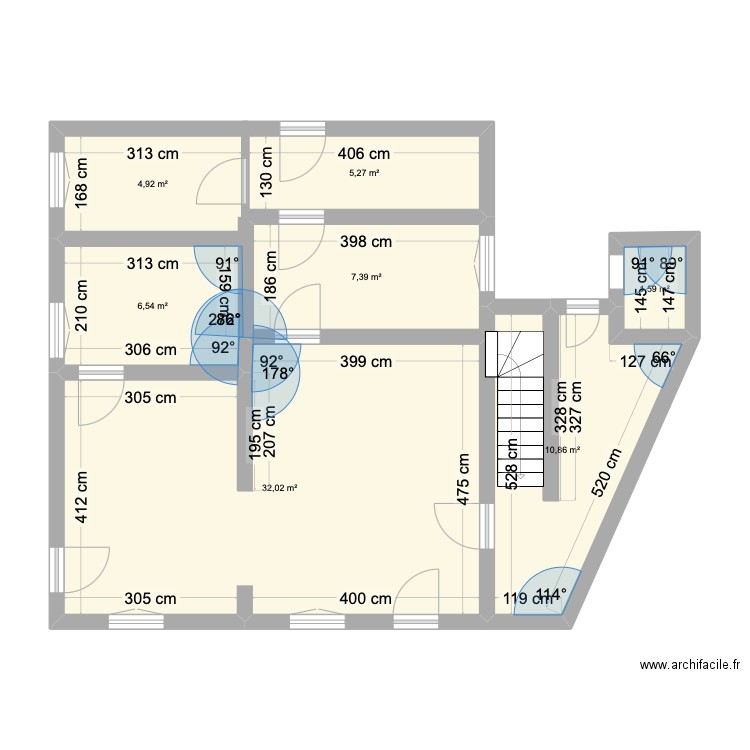 Maison mamie l'Aigle. Plan de 7 pièces et 69 m2