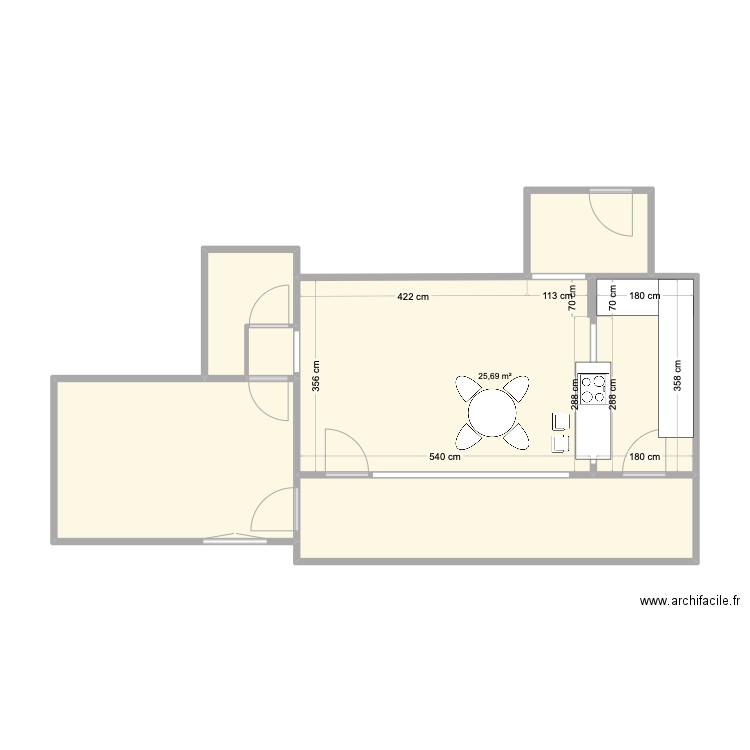 M.Renard (v3). Plan de 6 pièces et 56 m2