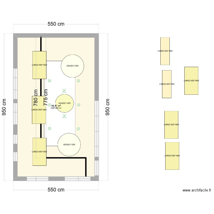 HIGHCO 3. Plan de 1 pièce et 44 m2