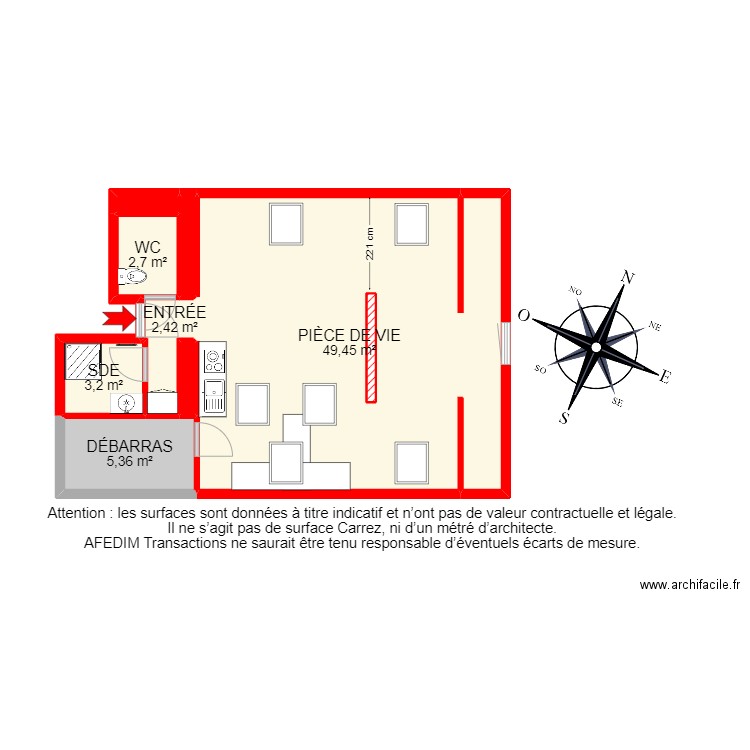 BI 22495 - . Plan de 10 pièces et 103 m2