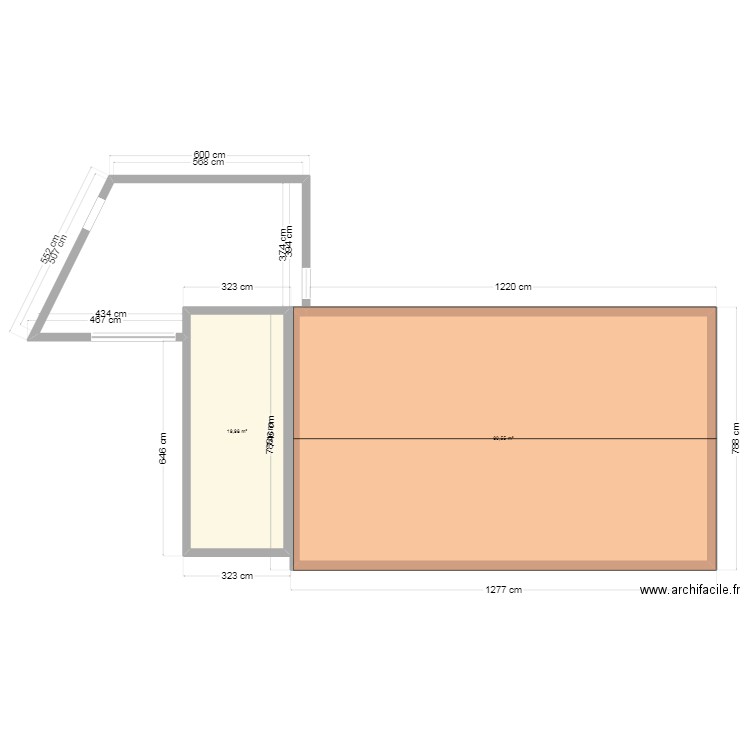 MAISON. Plan de 2 pièces et 111 m2