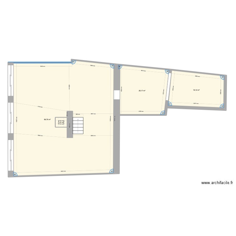 Workspace plan sol. Plan de 4 pièces et 136 m2