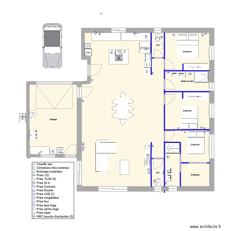 maison domi prises. Plan de 9 pièces et 151 m2