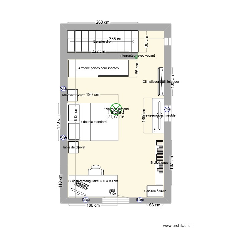 Garage CLARA. Plan de 1 pièce et 22 m2