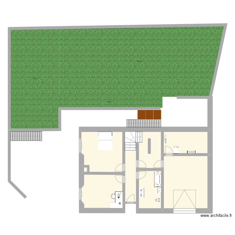 Villa Guiducci. Plan de 5 pièces et 102 m2