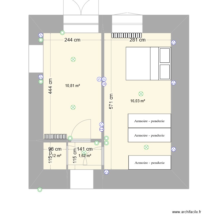 Travaux 2025. Plan de 4 pièces et 30 m2