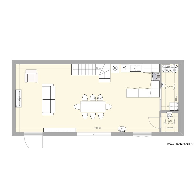 lanzeon. Plan de 11 pièces et 113 m2