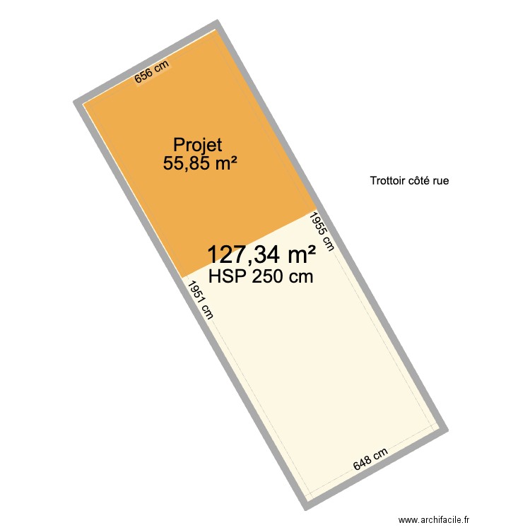 Plan de masse. Plan de 1 pièce et 127 m2