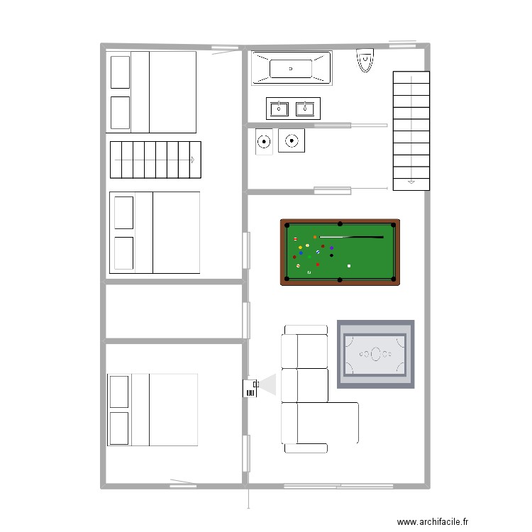 SOUS SOL. Plan de 4 pièces et 65 m2