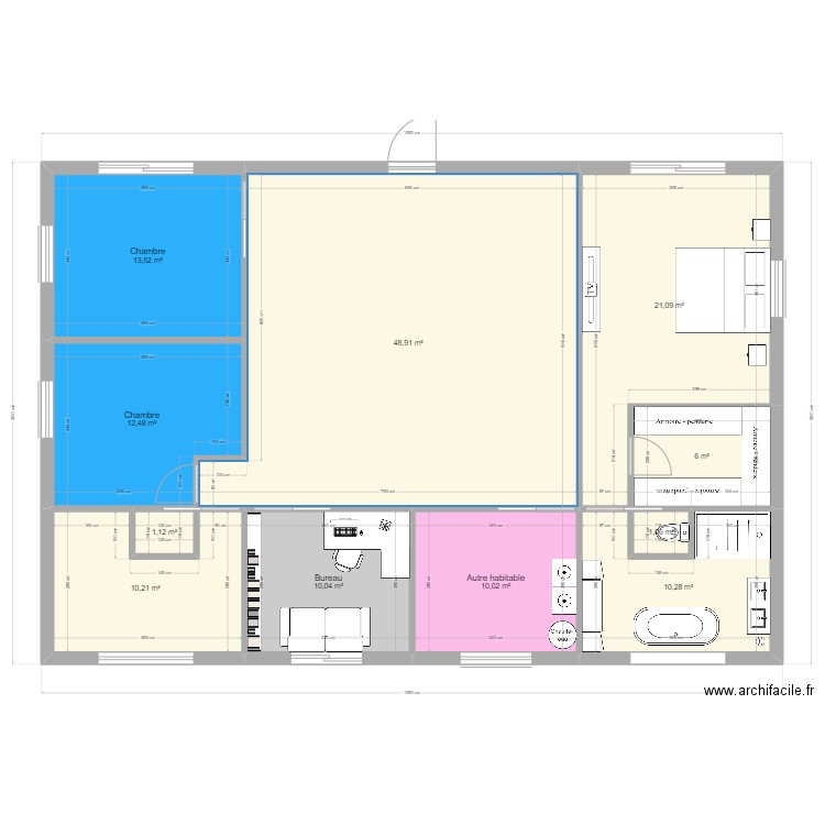 plan maison bois . Plan de 11 pièces et 145 m2