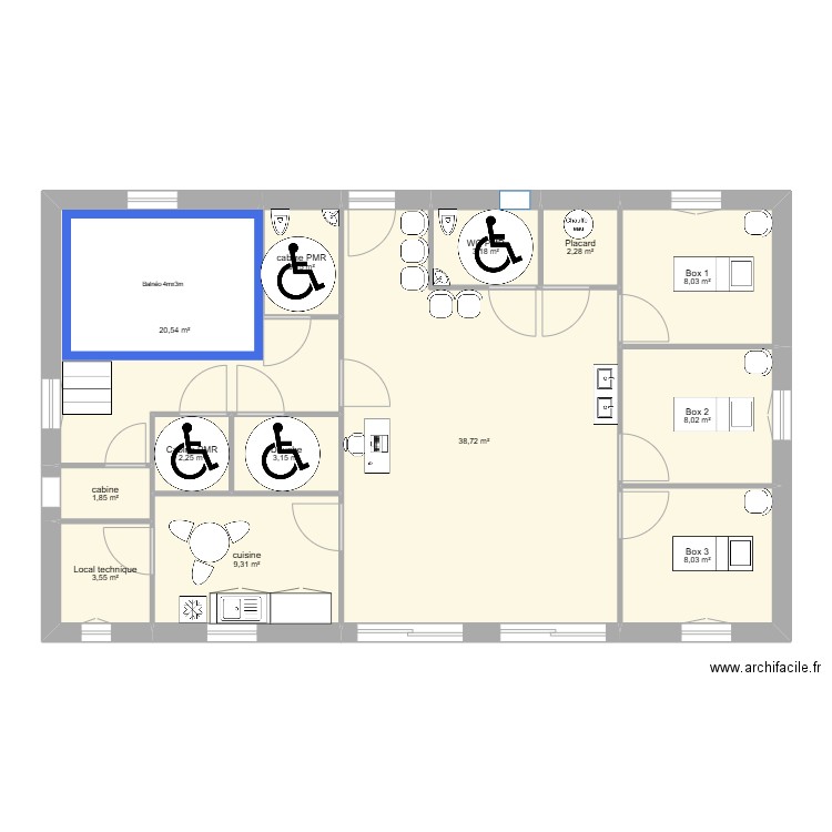 Cabinet 115m2. Plan de 13 pièces et 112 m2