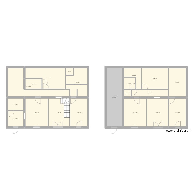 bld doulon. Plan de 20 pièces et 184 m2