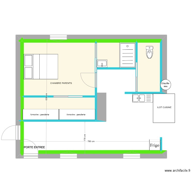 MAUBERT. Plan de 8 pièces et 23 m2