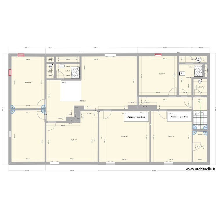 Platane R+2 new v3. Plan de 14 pièces et 202 m2