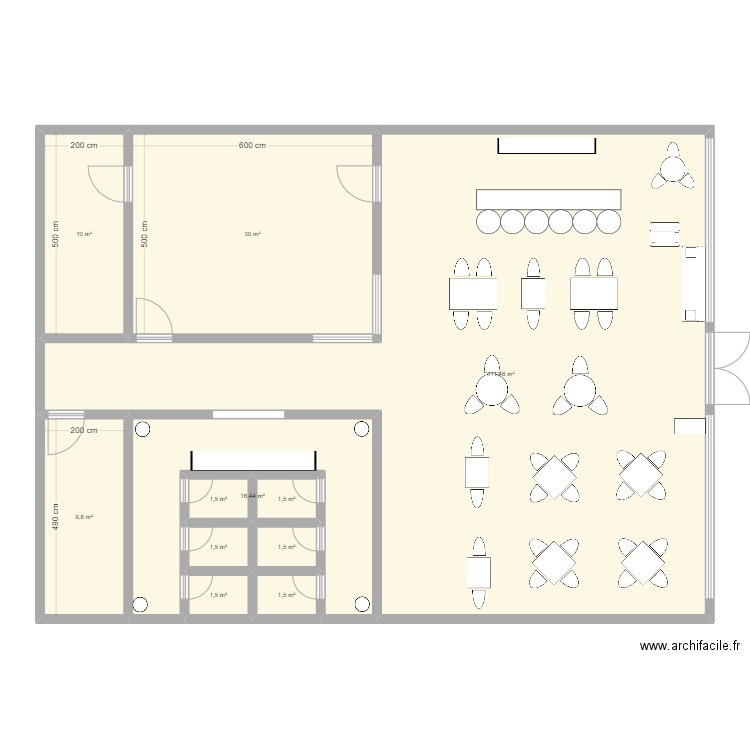 proyecto r. italiano 3. Plan de 11 pièces et 187 m2