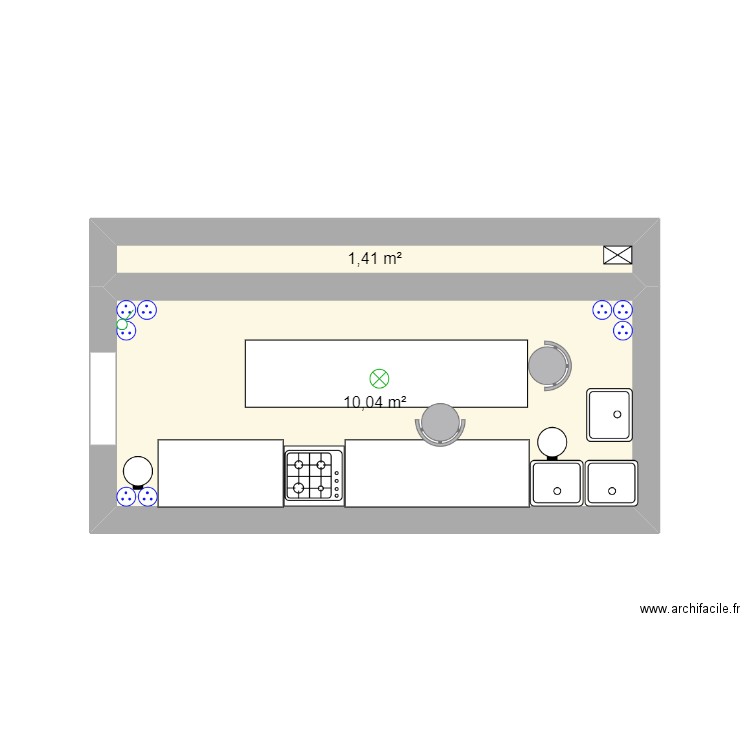 Plan Labo. Plan de 2 pièces et 11 m2