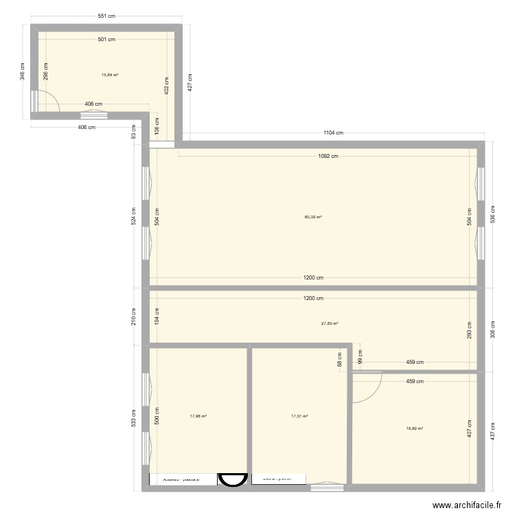 CHESNOIS RDC 04012025. Plan de 6 pièces et 158 m2