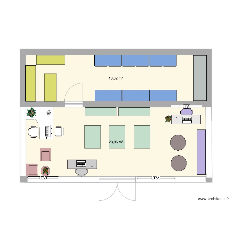 InfoPlus. Plan de 2 pièces et 40 m2