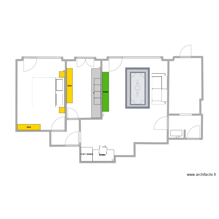 3ieme. Plan de 4 pièces et 29 m2