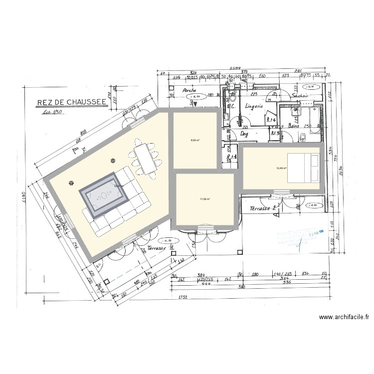 62 AV GAL CARMILLE RDC_7. Plan de 4 pièces et 73 m2