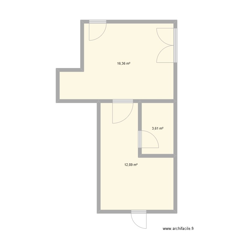 TENNIS CLUB ROUBAIX. Plan de 3 pièces et 33 m2