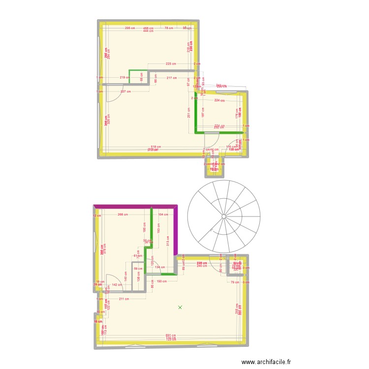 19 TIVOLI Entresol PLATRERIE. Plan de 17 pièces et 70 m2