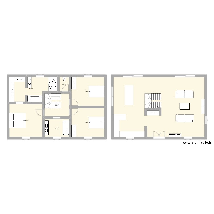 maison maitre. Plan de 8 pièces et 155 m2