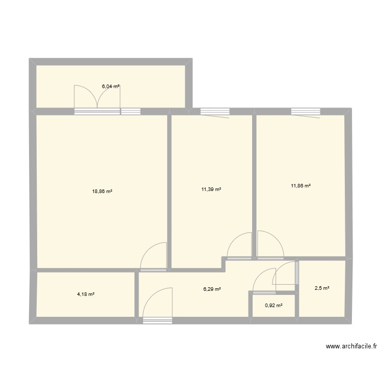 APT F3 Gagny. Plan de 8 pièces et 62 m2