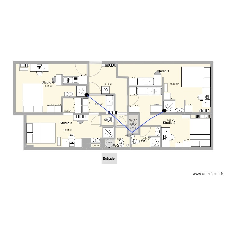 CG ST HERBLAIN CHARENTE VF. Plan de 13 pièces et 73 m2