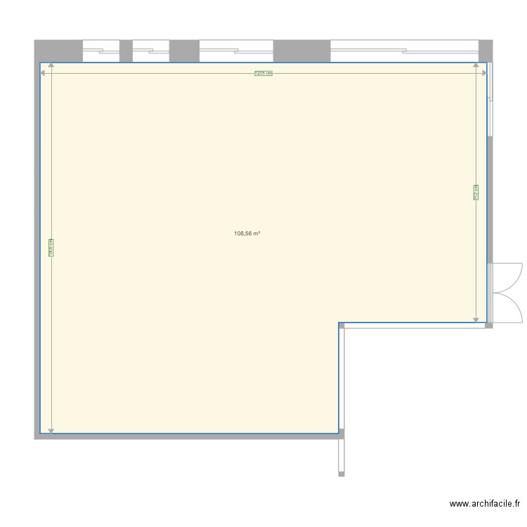 CRECHE. Plan de 1 pièce et 109 m2