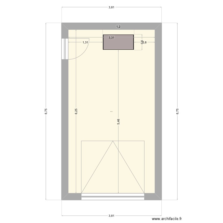 Julien Nouvelle Trémie. Plan de 1 pièce et 21 m2