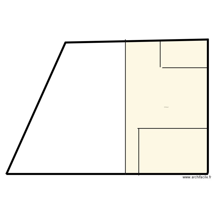 co inter. Plan de 1 pièce et 274 m2