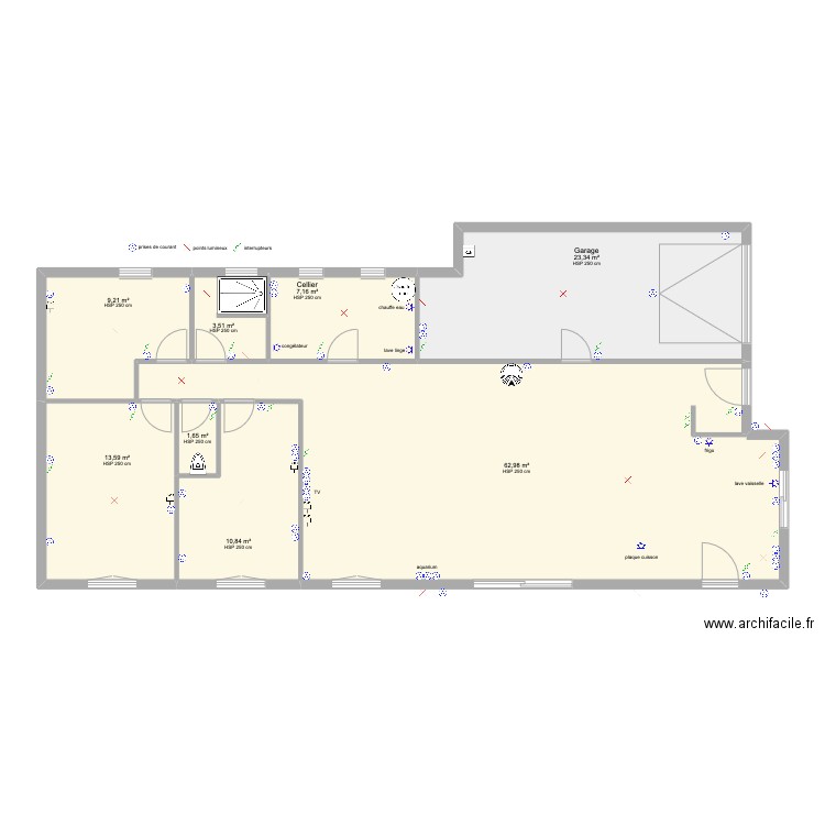 maison aulhat  electricité. Plan de 8 pièces et 132 m2