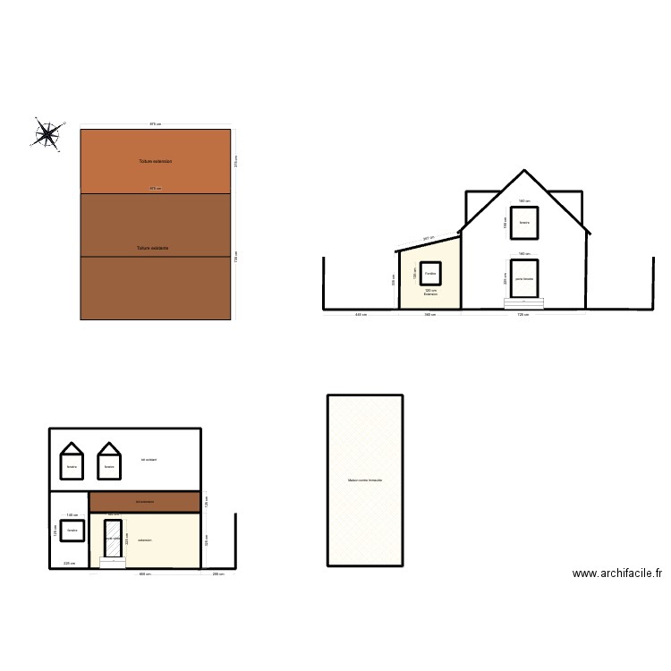 plan toiture. Plan de 16 pièces et 187 m2