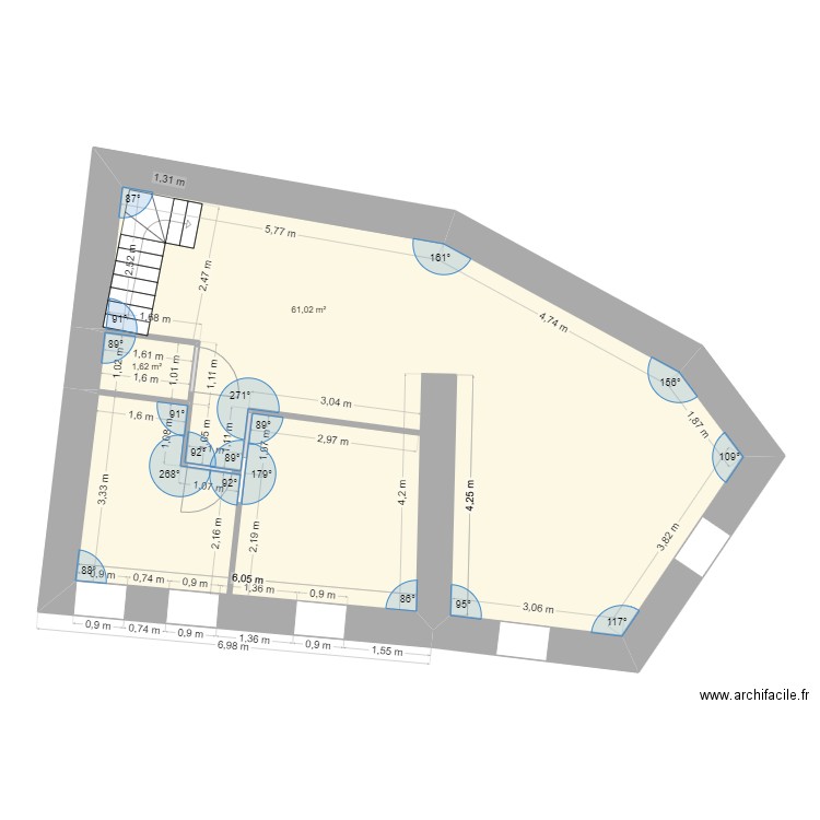 plan d'ensemble. Plan de 2 pièces et 63 m2