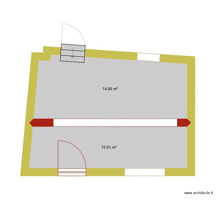 Mon-Atelier. Plan de 2 pièces et 26 m2