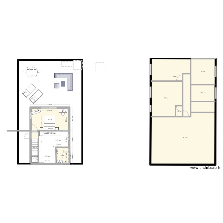 5ème. Plan de 9 pièces et 146 m2