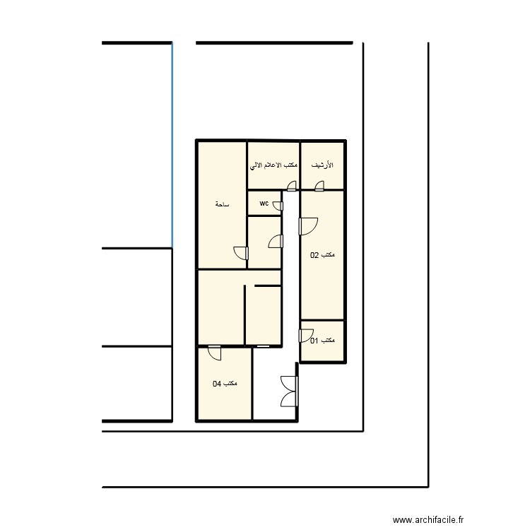 Tc zem. Plan de 9 pièces et 17 m2