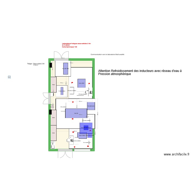 Fatigue sous cellule 2 sous air v2. Plan de 1 pièce et 58 m2