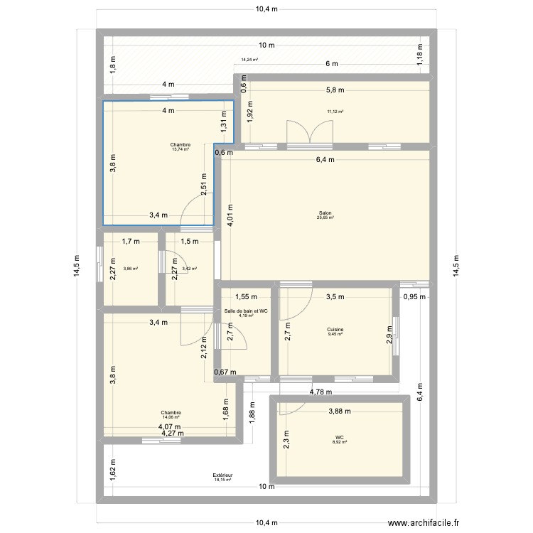 gallea1. Plan de 11 pièces et 138 m2