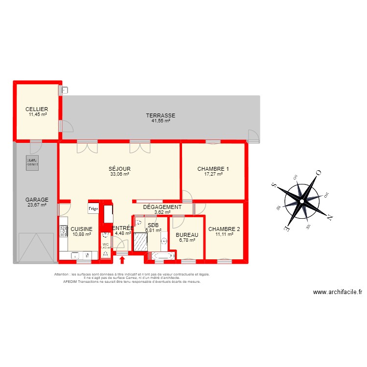 BI 17979 - . Plan de 17 pièces et 188 m2