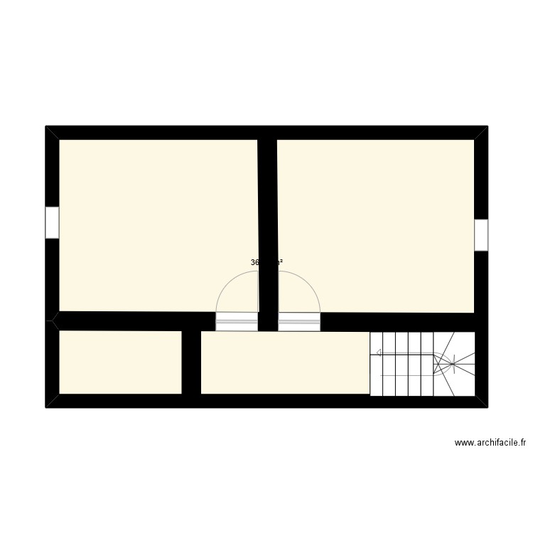 gergel 60 1. Plan de 1 pièce et 36 m2